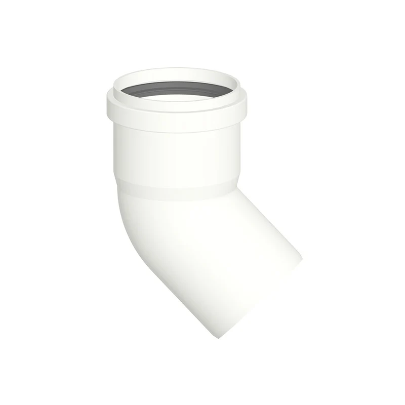 Coude à 45° M-F en PPS blanc Ø 80 mm pour gaz de combustion de chaudières à condensation