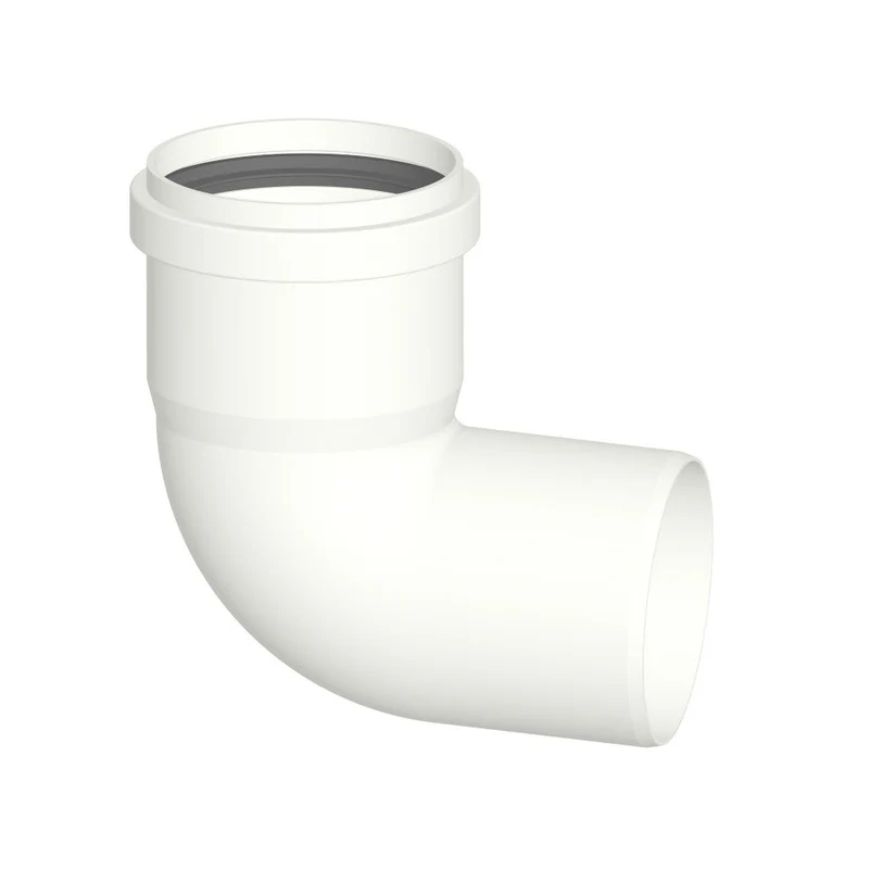 Coude à 90° mâle-femelle en PPS blanc Ø 80 mm pour gaz de combustion de chaudières à condensation