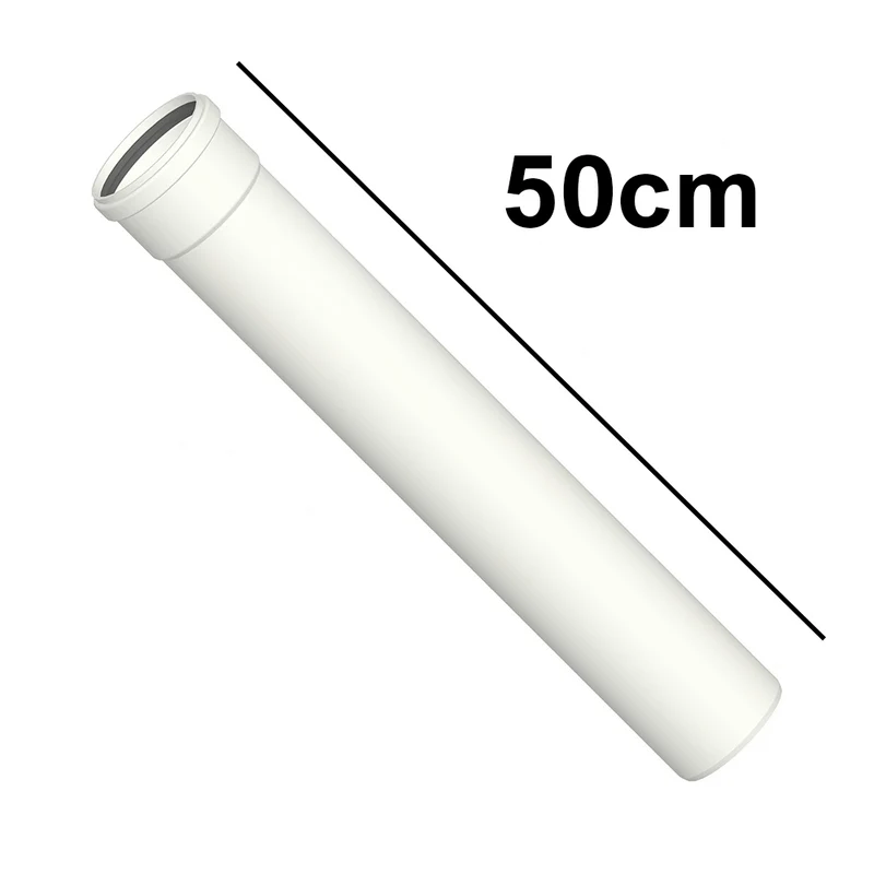 Tube linéaire de 50 cm en PPS blanc Ø 60 mm pour gaz de combustion de chaudière à condensation