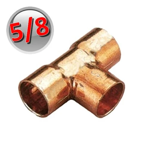 Raccord en T en cuivre FFF 5/8'' - 15,87 mm pour soudure
