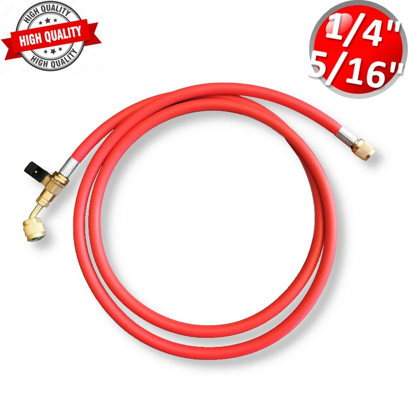 Tuyau flexible avec robinet 1/4'' x 5/16'' SAE Haute qualité 1800 mm - Couleur rouge