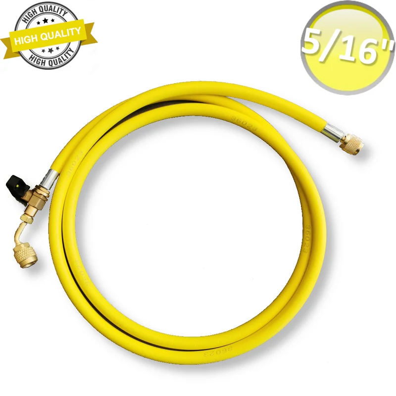 Tuyau flexible avec robinet 5/16'' x 5/16'' SAE haute qualité 1800 mm - Couleur jaune