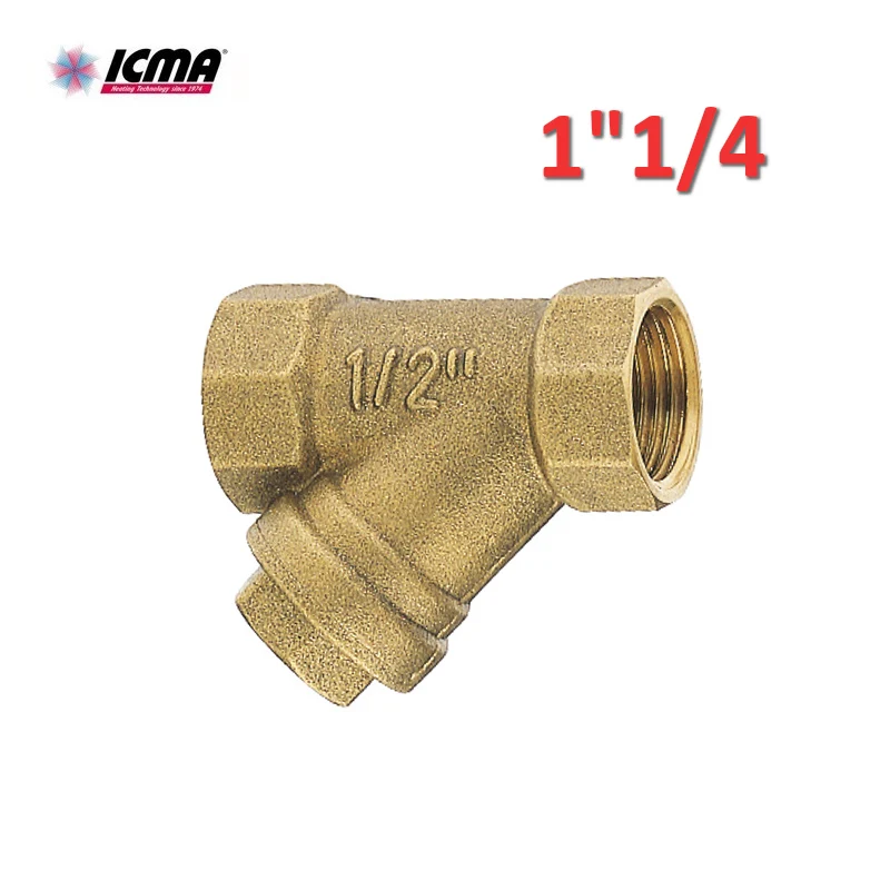 Filtre en Y en laiton ICMA 50 - 1 1/4 po avec grille de récupération des impuretés