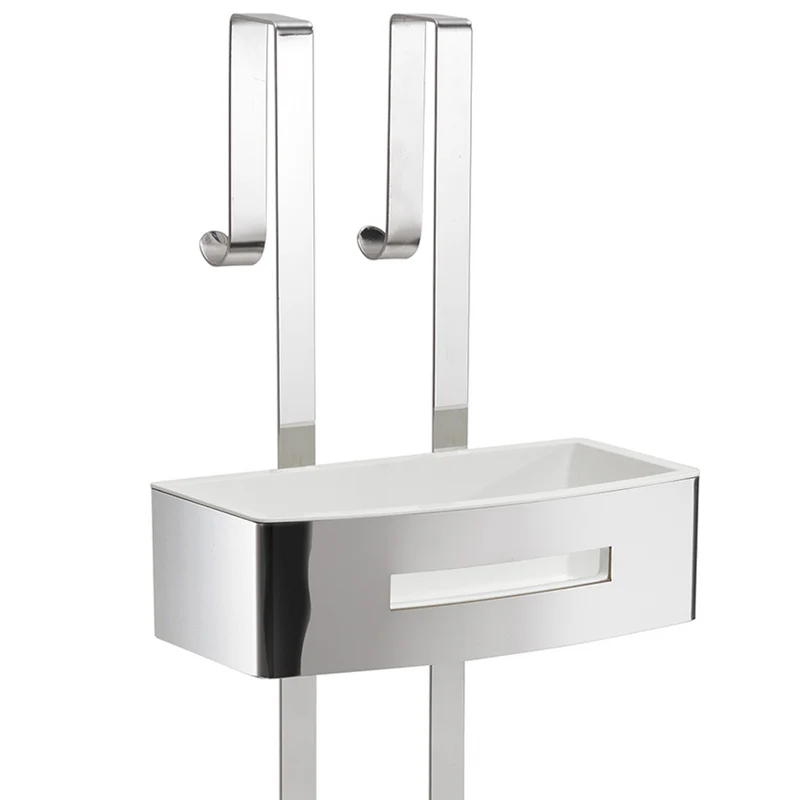 Étagère murale de rangement pour douche - Rectangulaire blanche brillante à 2 étagères - Poseidon 771923 GEDY