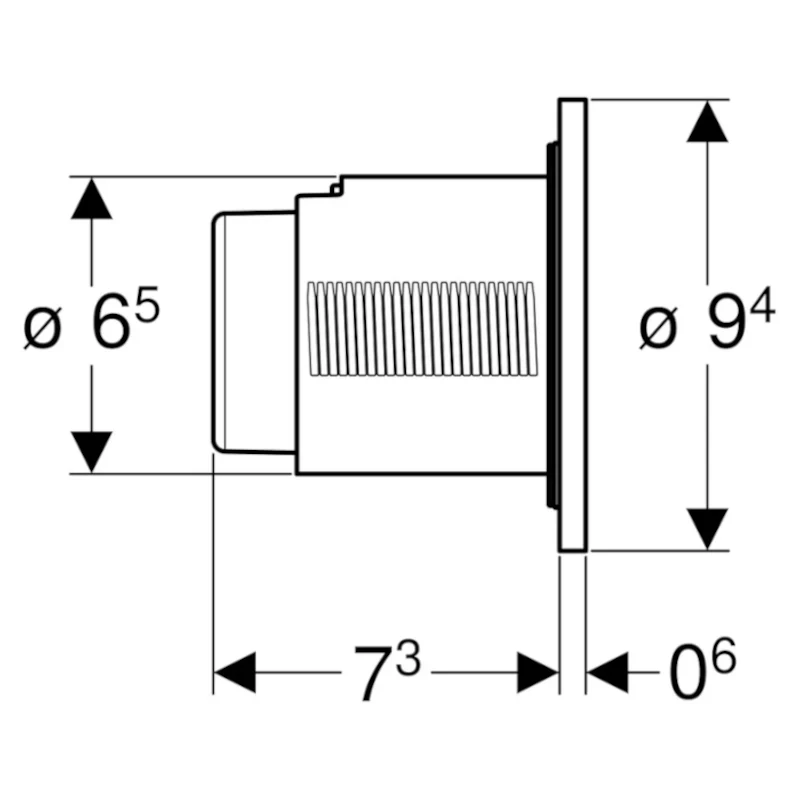 Réservoir rond GEBERIT SIGMA 8 avec commande pneumatique intégrée