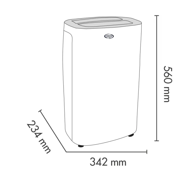 DÉSHUMIDIFICATEUR ARGO DRY NATURE 17 AVEC PANNEAU DE COMMANDE SOFT TOUCH, ÉCRAN LED 17 LT/DD