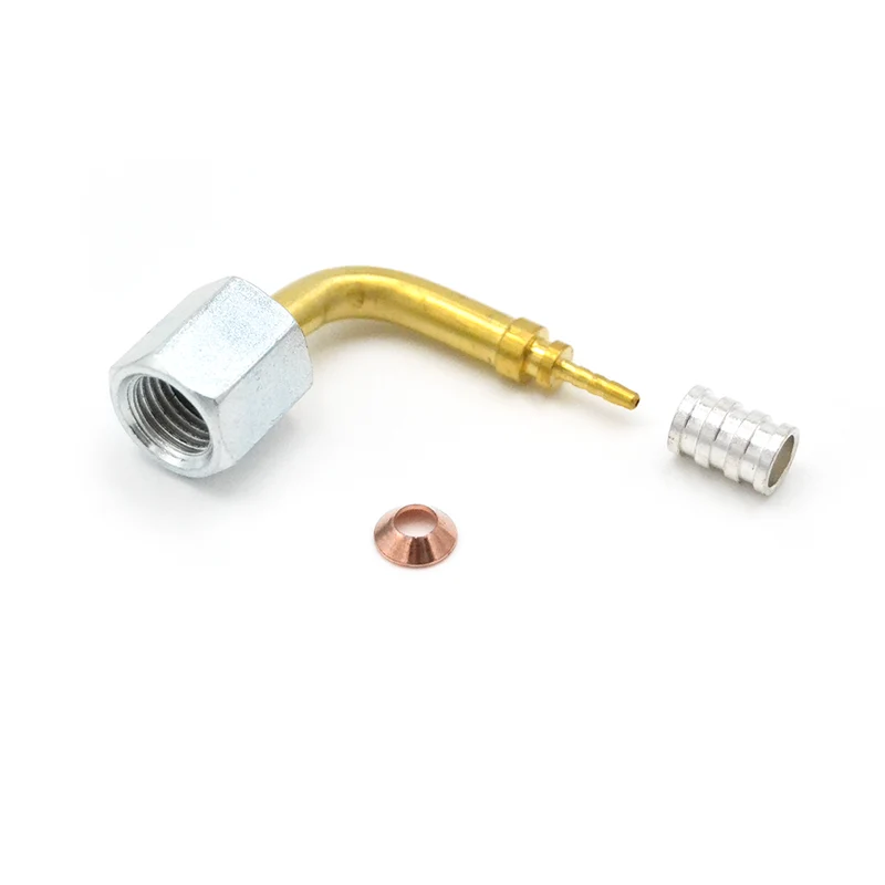 Raccord coudé à 90° 1/4'' SAE femelle pour tube capillaire thermoplastique Ø 2,0 x 5,9 mm