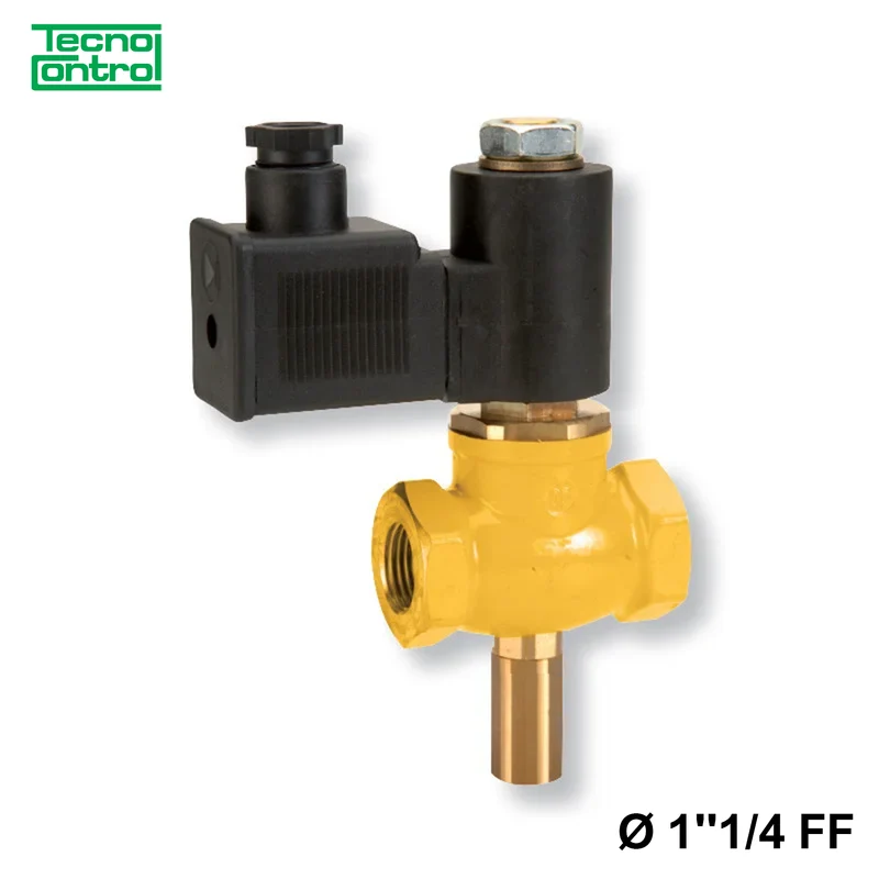 Électrovanne à gaz en laiton à réarmement manuel Ø 1'' 1/4 FF normalement fermée NF - 230 Vca