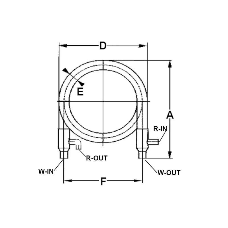 Condenseur d'eau coaxial de 12,32 kW pour système de réfrigération
