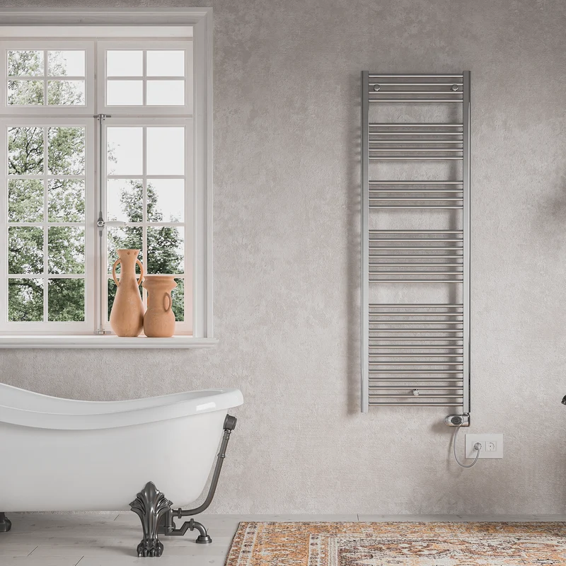 Sèche-serviettes électrique CORTINA EVO CHROME 170x55 cm avec thermostat numérique programmable