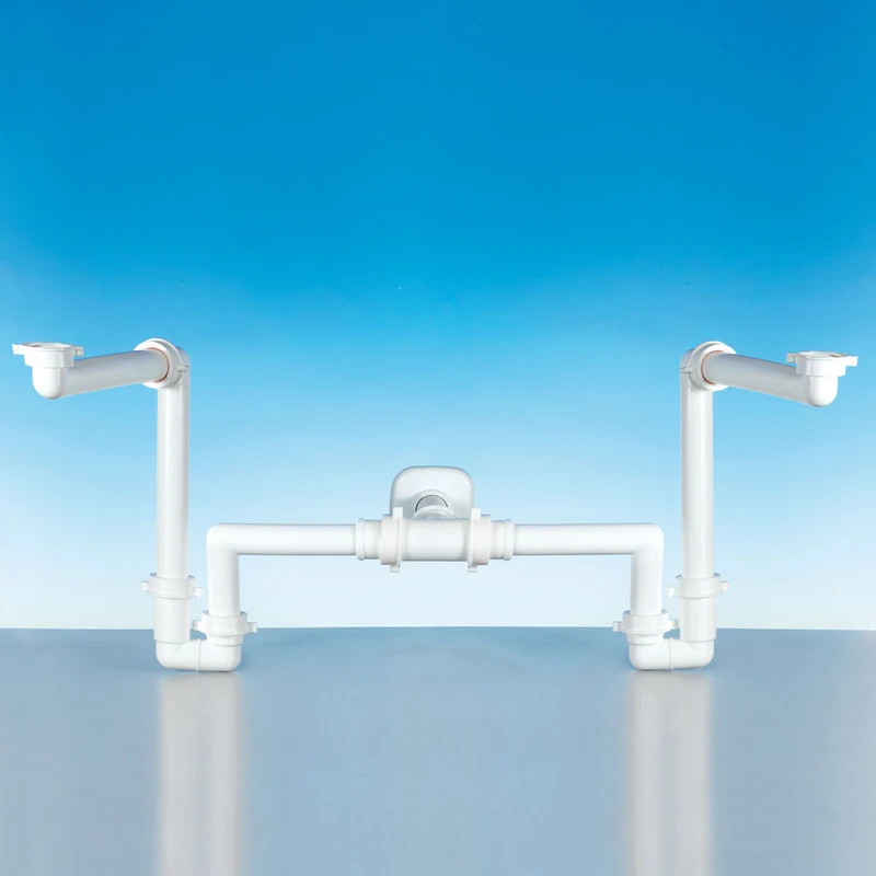 Espace salle de bain double, sortie 1''-1''1/4", 62,77 Ø 32 - 40, blanc