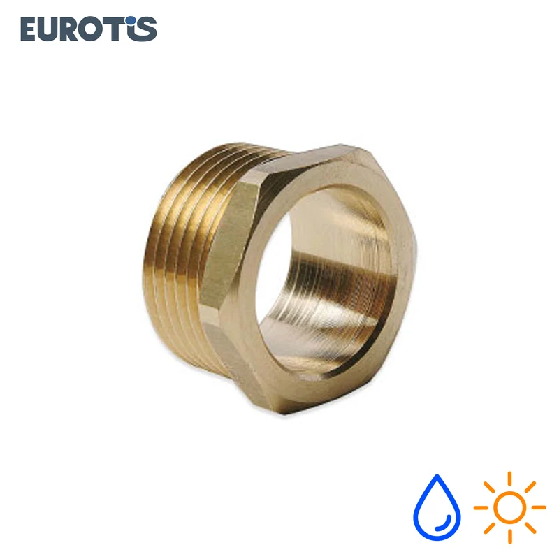 Vis de raccordement Ø 12 - 1/2'' spécialement conçues pour l'eau et le solaire, en laiton avec filetage mâle - Eurotis
