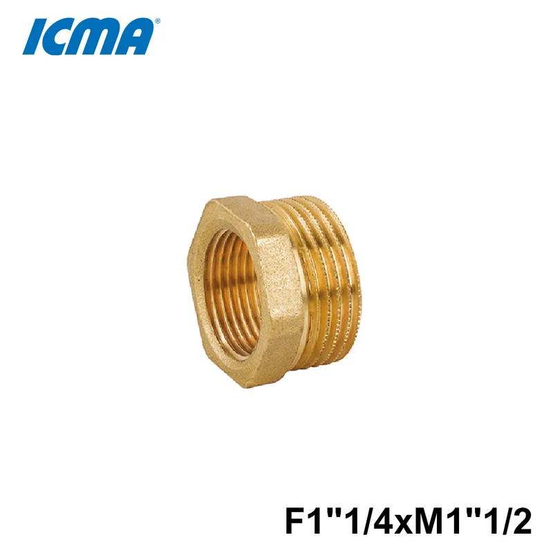 Réduction ICMA 1212 F 1''1/4 x M 1''1/2 en laiton jaune
