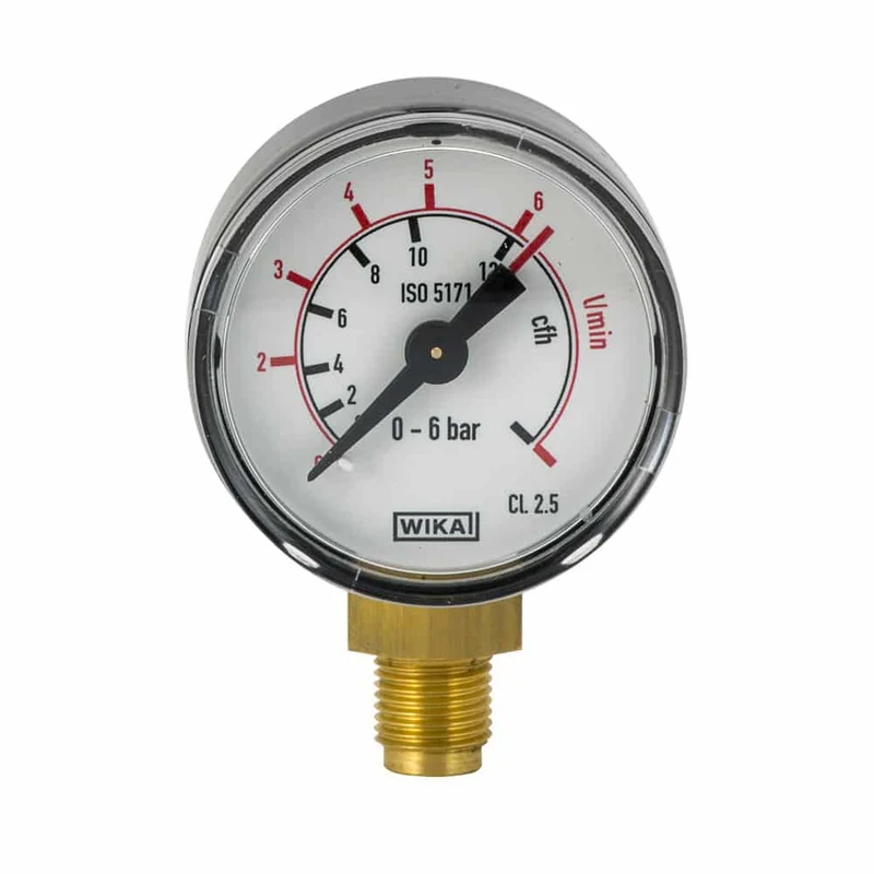 Manomètre basse pression pour CO2 / Argon Ø63 0-6 BAR