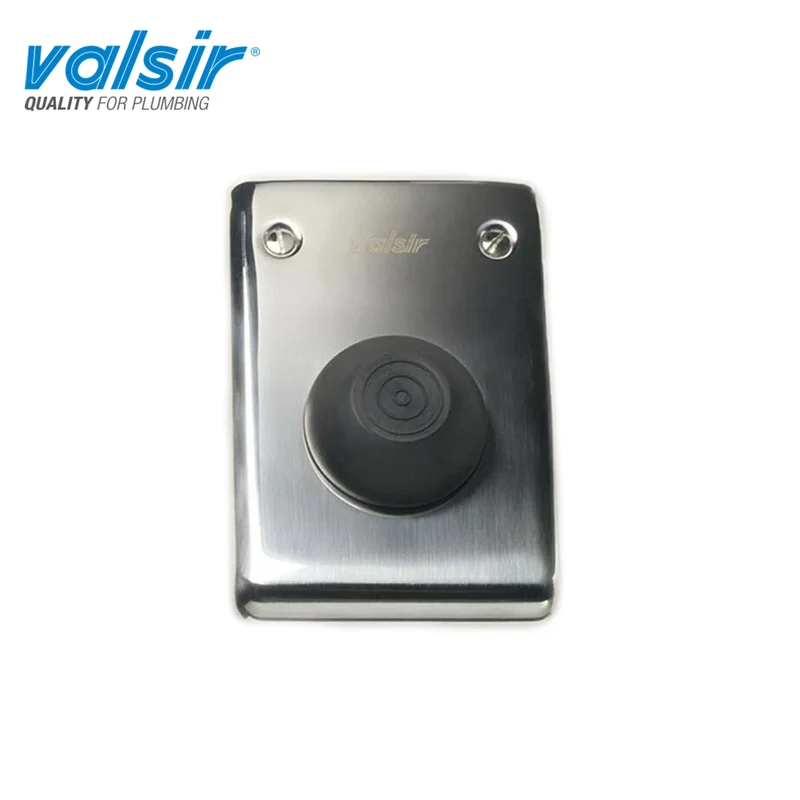 Bouton-poussoir pneumatique mural Valsir 45° en acier inoxydable poli