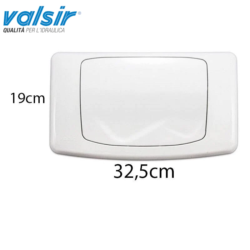 Plaque de remplacement blanche brillante pour chasse d'eau simple Valsir Rios et Angel