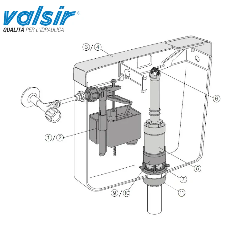 Kit de vanne d'arrêt pour réservoir externe Valsir Corallo3