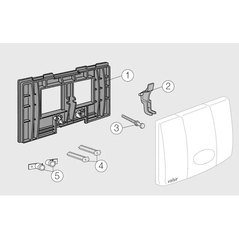 Kit de plaque de fixation pour chasse d'eau simple avec loquets pour réservoirs de toilettes Valsir Medusa et Angel