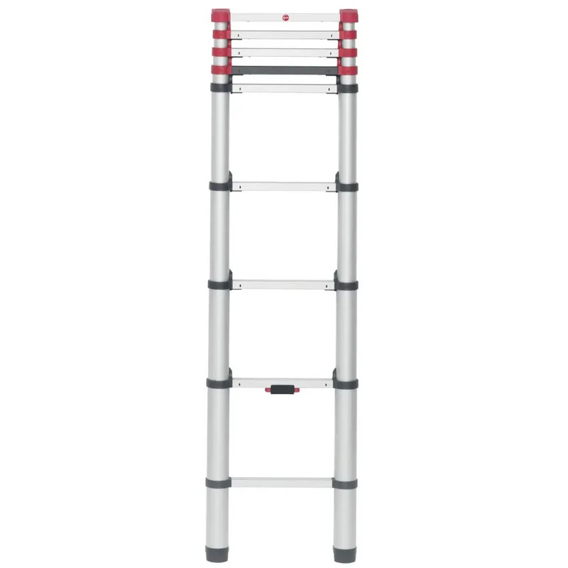 Échelle télescopique extensible en aluminium Hailo à 9 barreaux, capacité de charge 150 kg.