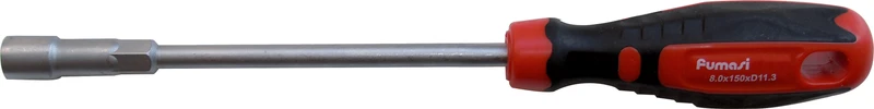 Clé à douille hexagonale Ø 13 mm en acier au chrome-vanadium avec finition chromée sablée et poignée bimatière