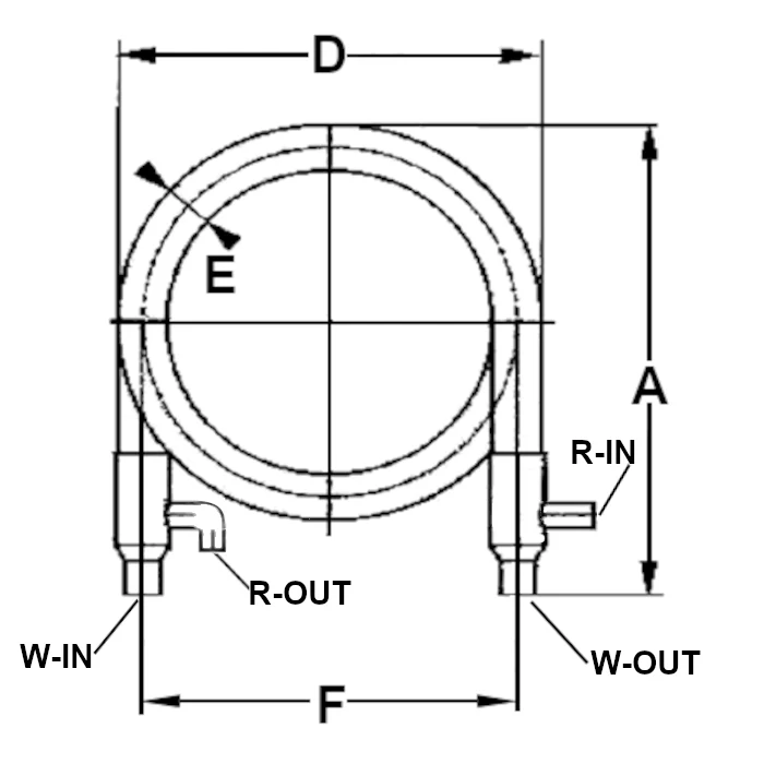 Condenseur d'eau coaxial de 17,60 kW pour systèmes frigorifiques
