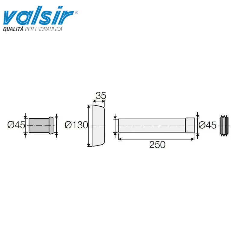VALSIR BLANC CANAPÉ DE WC TÉLESCOPIQUE 40/45