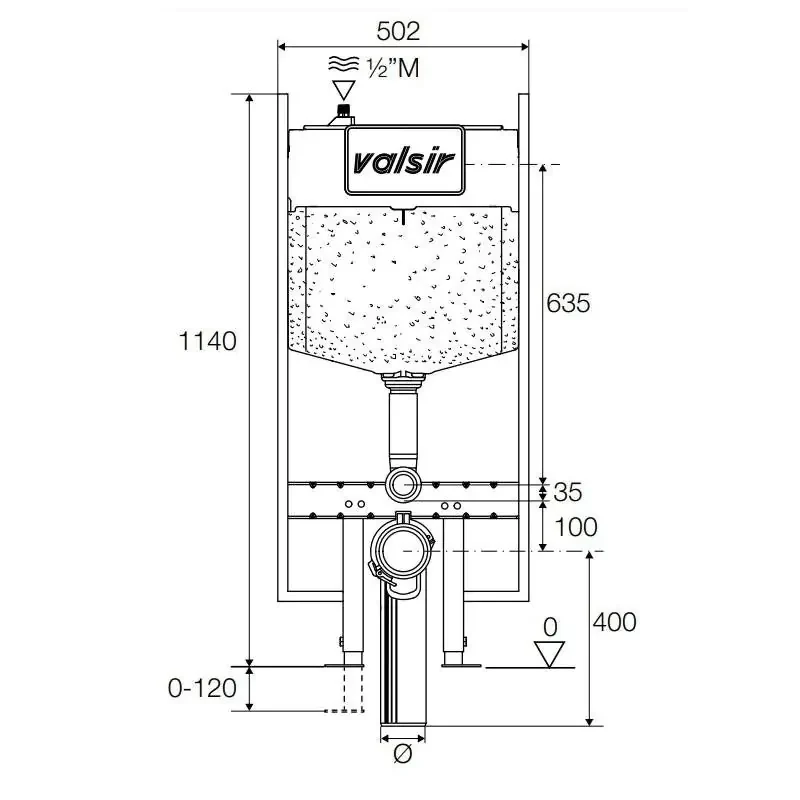 Réservoirs de WC suspendus VALSIR TROPEA S BLOCK pour plaques de plâtre