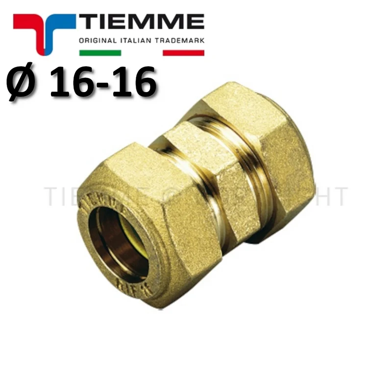 Raccord droit double avec joint torique/compresseur (gaz) pour tuyau en cuivre Ø 16-16 mm