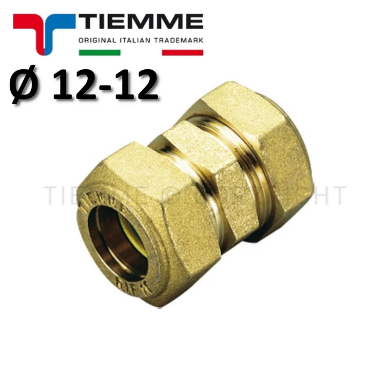 Raccord droit double avec joint torique/compresseur (gaz) pour tuyau en cuivre Ø 12-12 mm