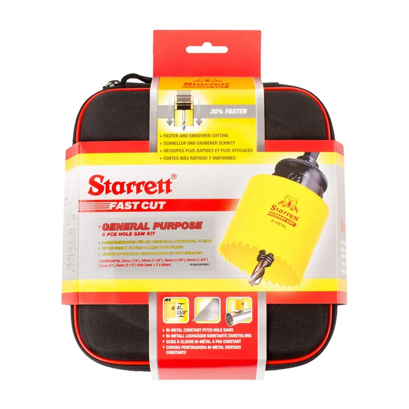 STARRETT 22, 29, 35, 44, 51 et 64 - Jeu de scies cloches bimétalliques génériques à coupe rapide