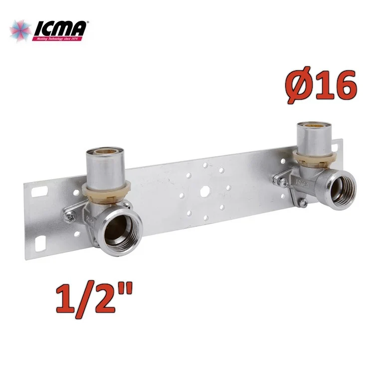 ICMA 412 - Support et raccords pour receveurs de lavabo et de bidet Ø 16 - SEMPITER® multicouche à emboîtement