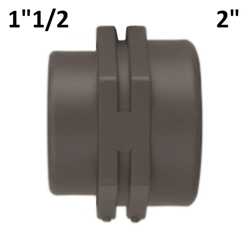 Manchon de jonction réduit 2'' x 1''1/2 F-F en polypropylène PP avec joint torique d'étanchéité