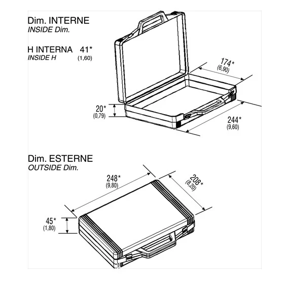 Coffret à outils en ABS 208 x 248 x 45 mm