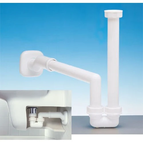 Siphon de bidet compact LIRA avec raccords 1" et 1"1/4".