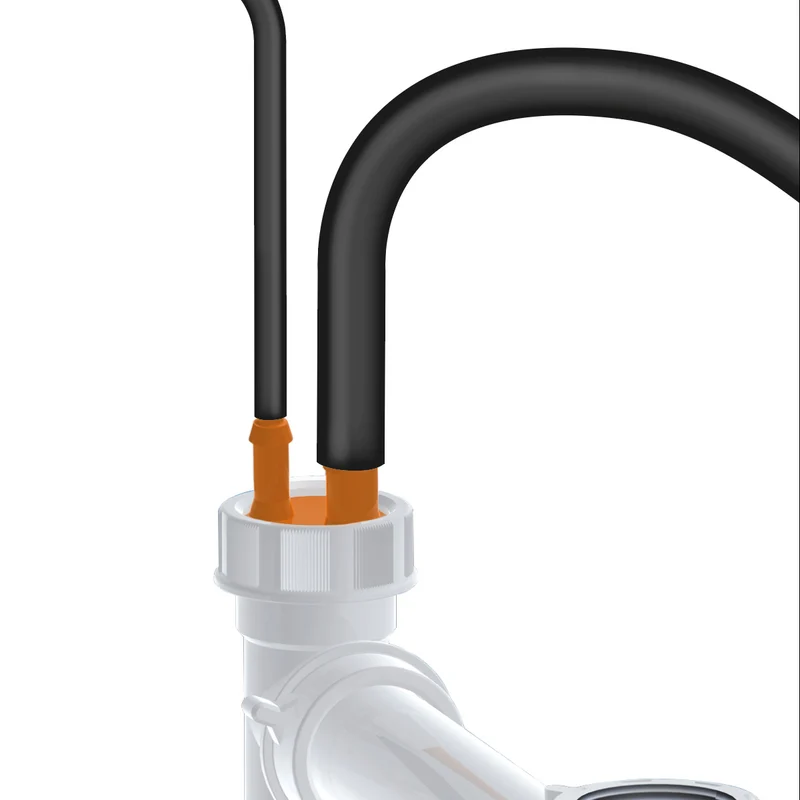 Raccord pour siphon d'évacuation 1''1/4 et 1''1/2 avec raccords de tuyau Ø 8-12-14-16 mm