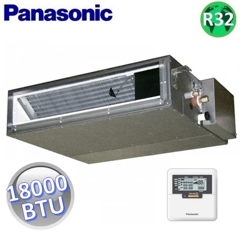 Climatiseur gainable Panasonic 18 000 BTU 5,0 kW R32 A+ basse pression — avec commande murale