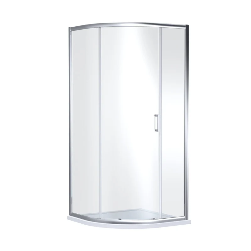 Nuie Rene 1900mm X 900mm Single Entry Quadrant - Chrome Contemporary Aluminium,glass
