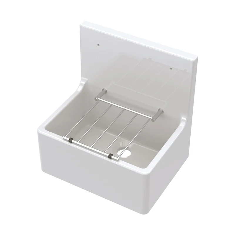 Nuie Cleaner Sink 515x535x393 Traditional White Fireclay 382x515x393mm