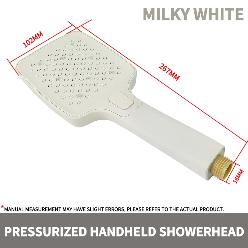 Douchette de douche blanche 3 modes avec buses silicone autonettoyantes
