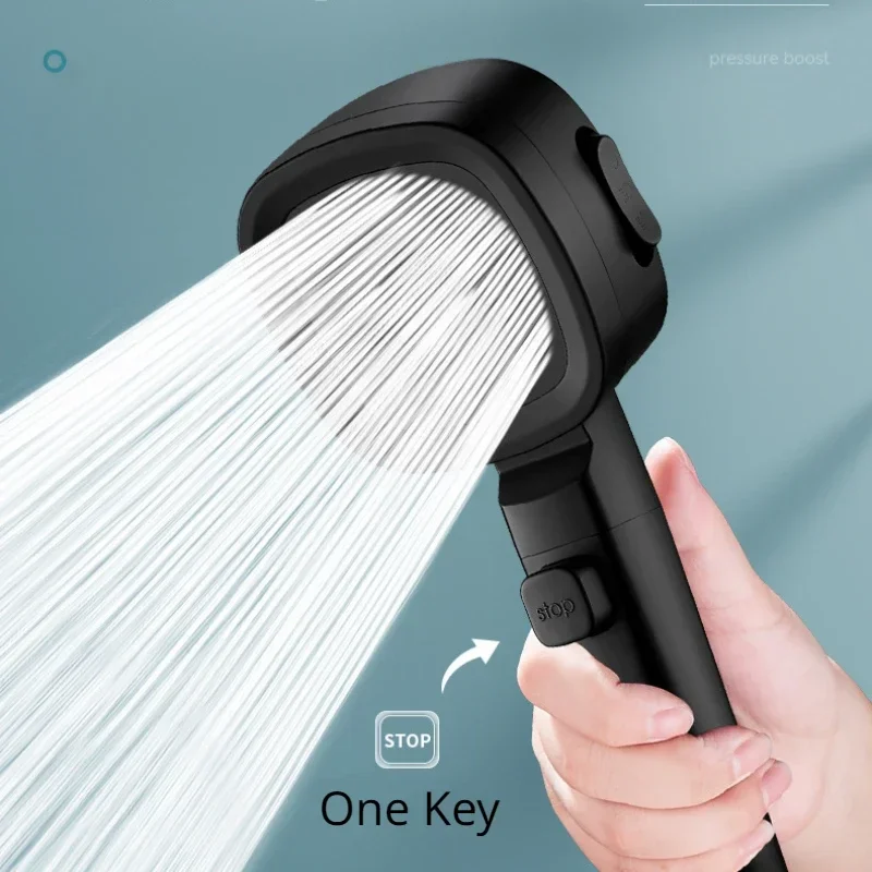 Douchette de douche 3 modes avec bouton d'arrêt et cartouche filtrante