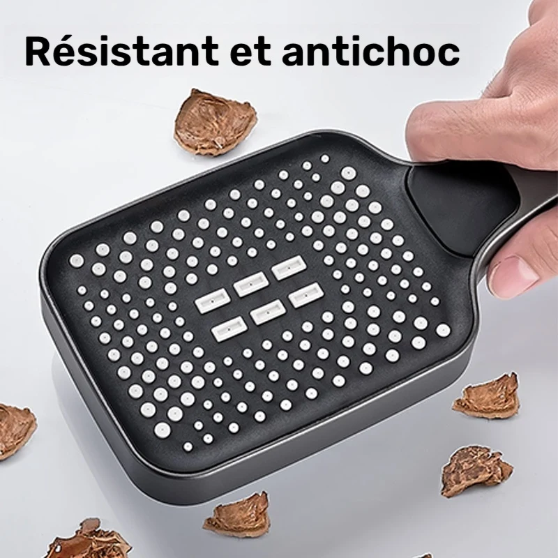 Douchette filtrante carrée avec 4 cartouches, noire ou chromée