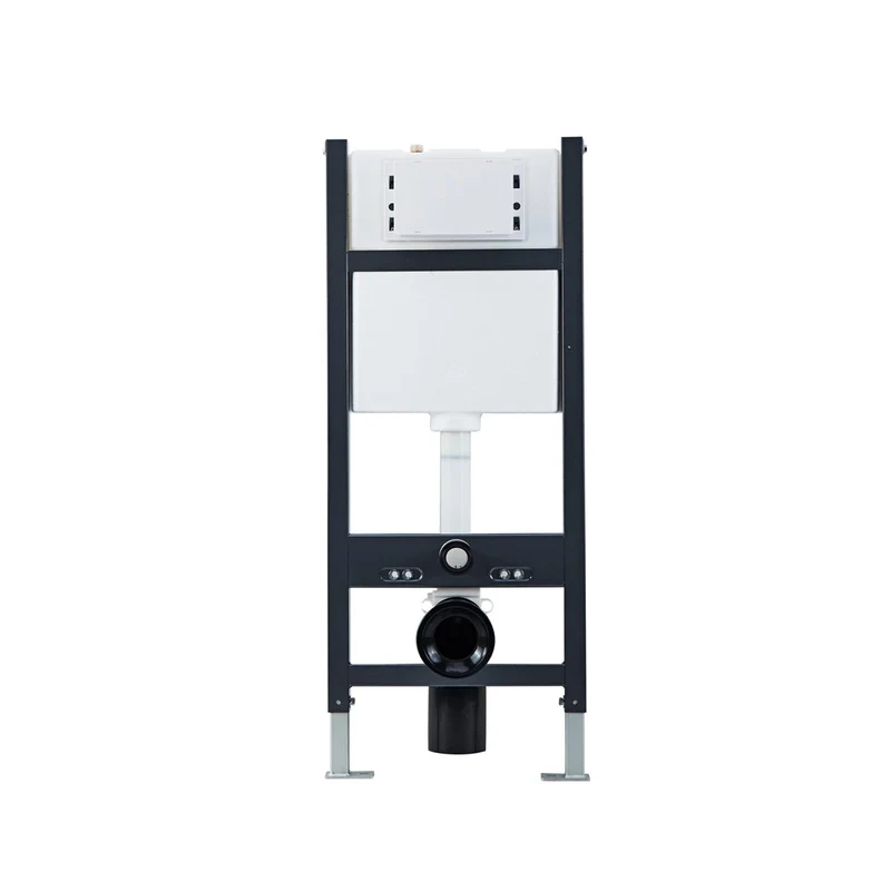 Remo Wall Hung Toilet, Wall Hung Toilet Frame, Concealed Cistern & Brushed Brass Flush Plate
