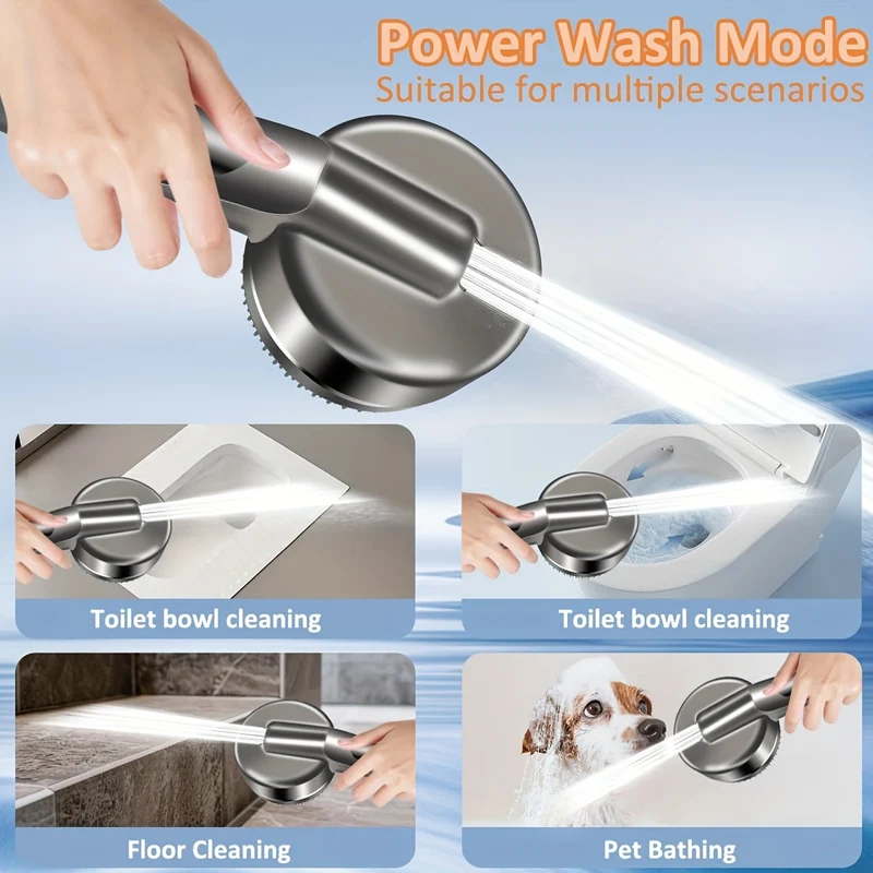 Douchette filtrante 4 modes avec brosse de massage et 4 cartouches