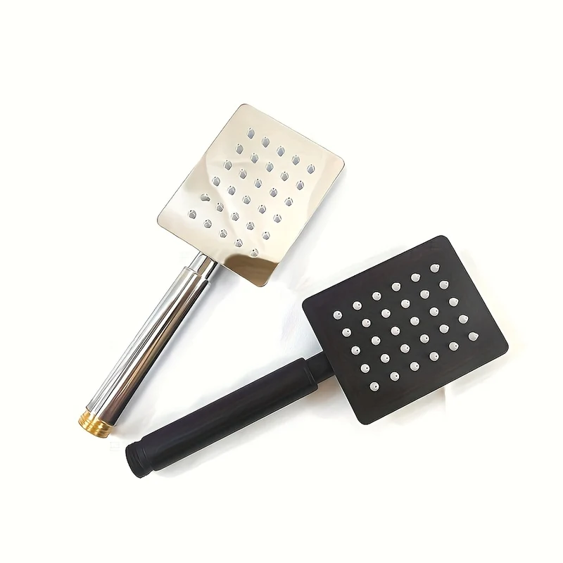 Douchette de douche carrée en inox, chromée ou noire