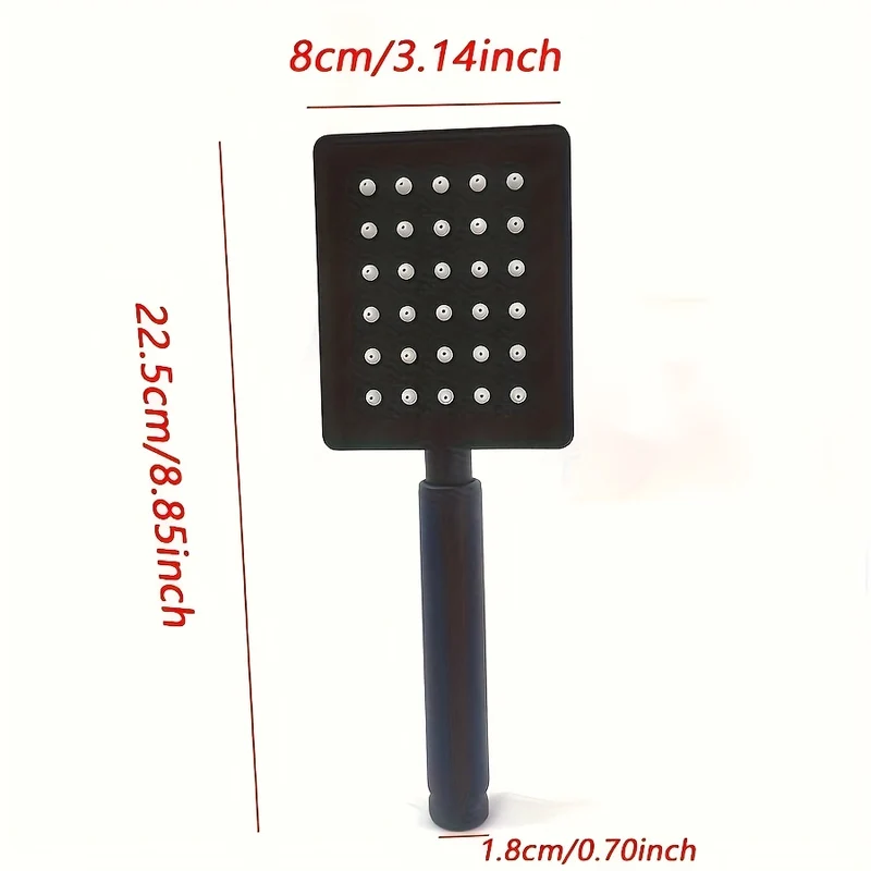 Douchette de douche carrée en inox, chromée ou noire