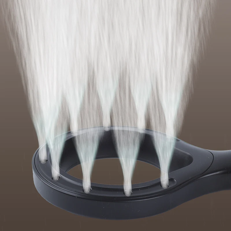 Douchette de douche annulaire haute pression, noire