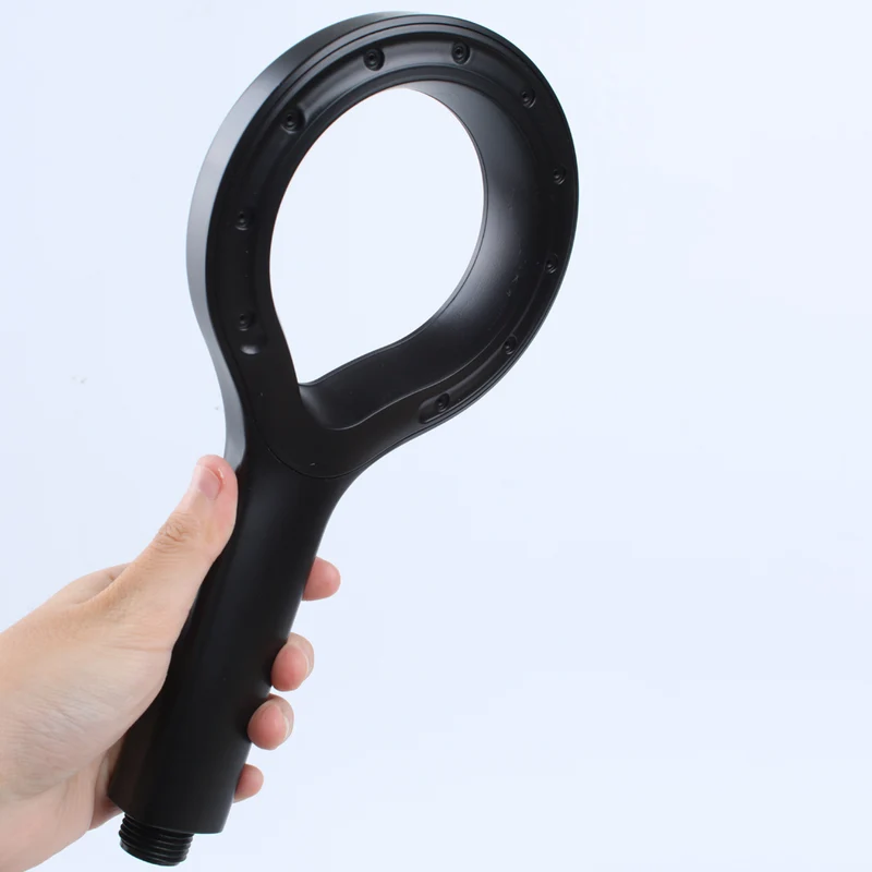 Douchette de douche annulaire haute pression, noire