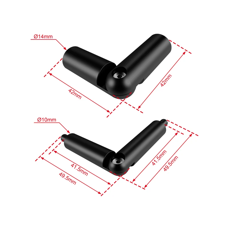 Kit raccord garde-corps aluminium, angle réglable, noir mat