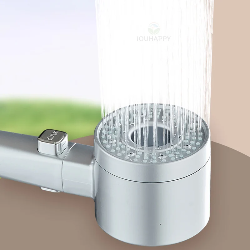 Douchette de douche 5 jets avec bouton d'arrêt, argent ou gris