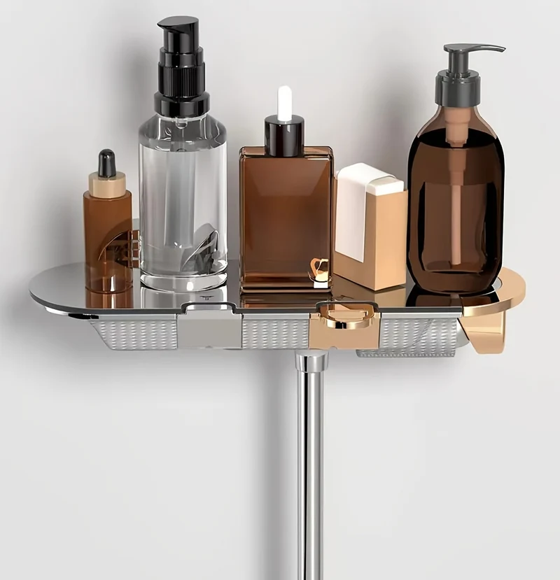 Colonne de douche thermostatique avec tablette extra-large et douchette